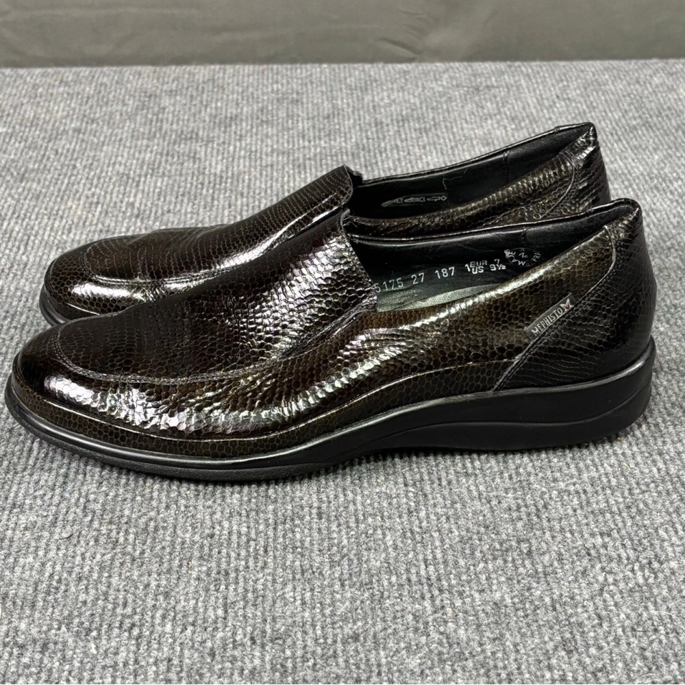 Mephisto Loafers Women 9.5 Air Jet Leather Slip On Snakeskin Preppy Quiet Luxury